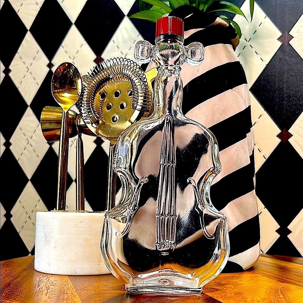 Vintage Violin/Cello‎ Glass Bottle - Musical Instrument Shaped Collectible